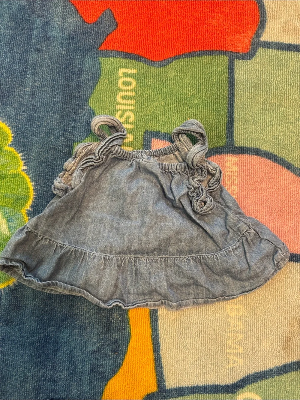 Old Navy Pink and Blue Ruffle Dress & Bloomers Set